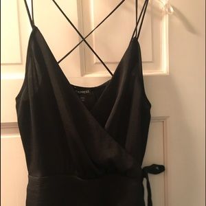 Express black string cami wrap top